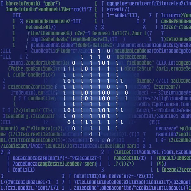 Blue Binary Data Software Programming Code Background Random Delen van Program Code Digitale Data Technologie Concept 1 0 Machine Code Random Binary Data Matrix Wide Vector Illustratie