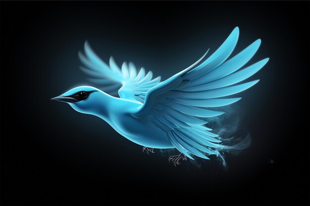 голубая птица, летящая в воздухе