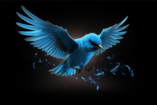 blue bird flying in the air