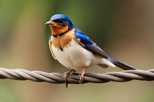 A blue bird sits on a wire, with the word star on the bottom right.
