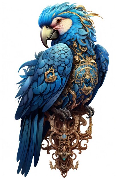 a blue bird steampunk style poster