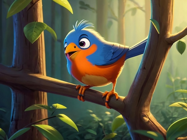 a blue bird with a blue beak sits on a branch