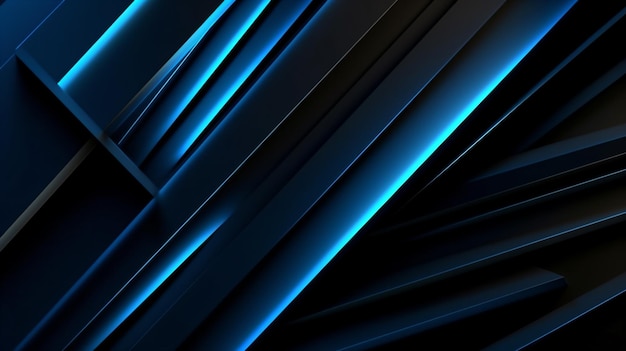 a blue and black abstract background with lines