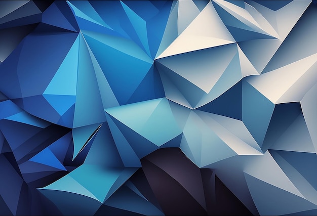 A blue and black background with a triangle design.