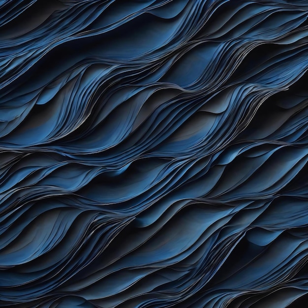 A blue and black background with a wavy pattern