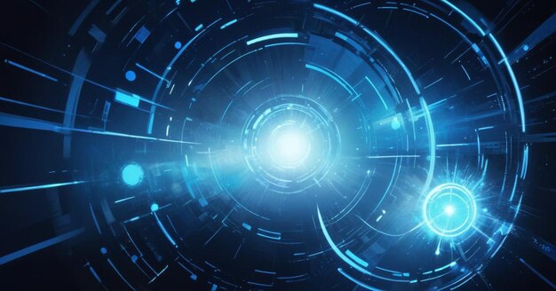 Photo a blue and black circular design with a blue background