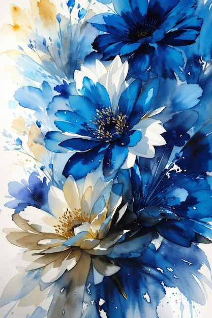 blue and black flowers