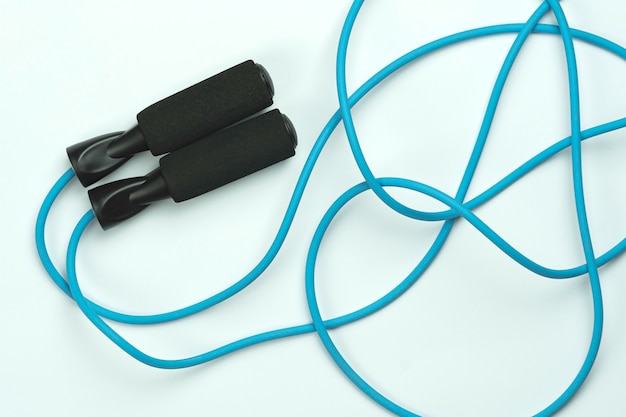 Photo blue and black jumping rope