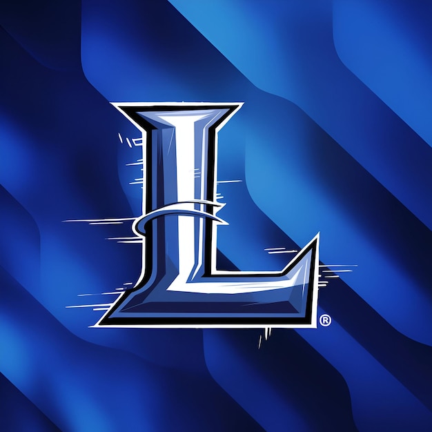 Photo a blue and black logo with a l on it