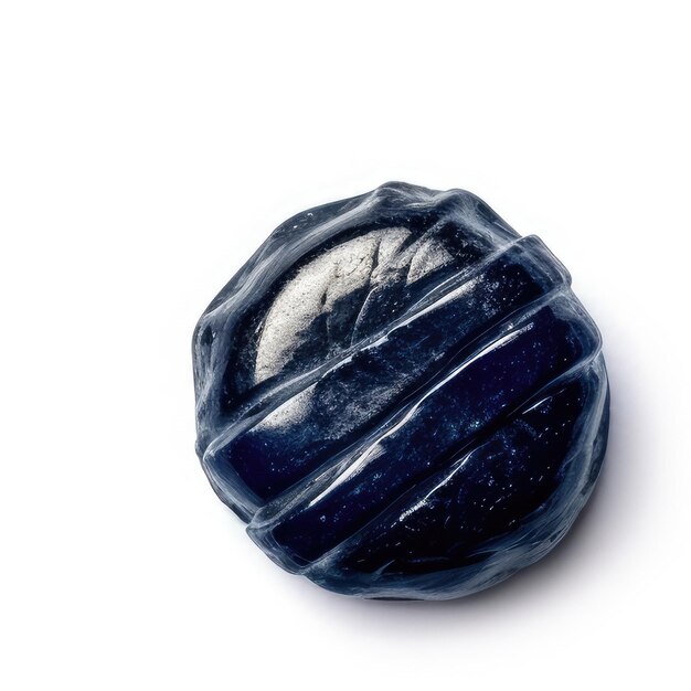 Photo a blue and black shell with a white background.