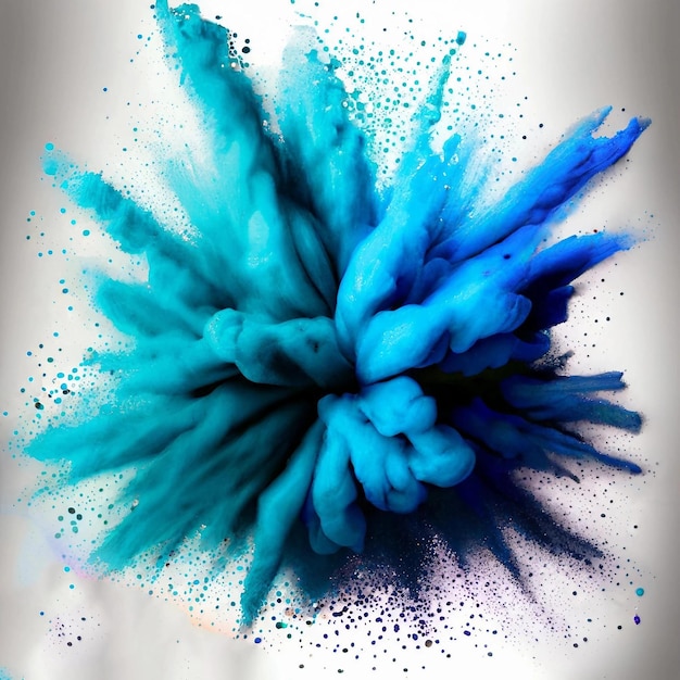 A blue and black splash of liquid is shown with blots.