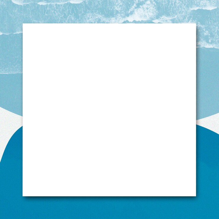 Photo blue blank square frame png background