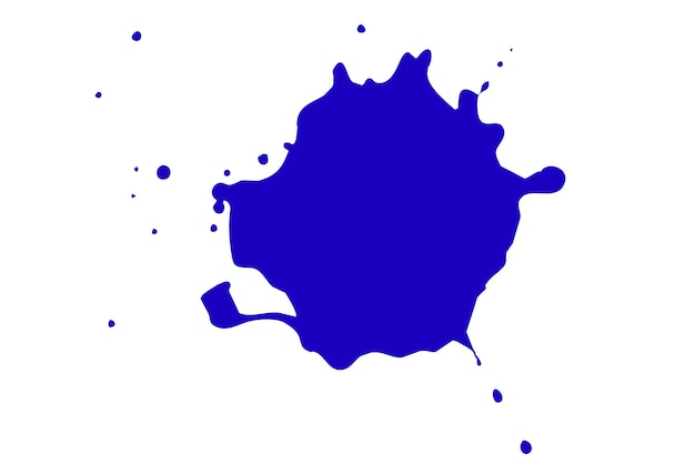 Photo blue blot on a white background spots of ink on a piece of paper