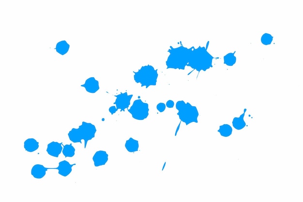 Blue blot on a white background Spots of ink on a piece of paper