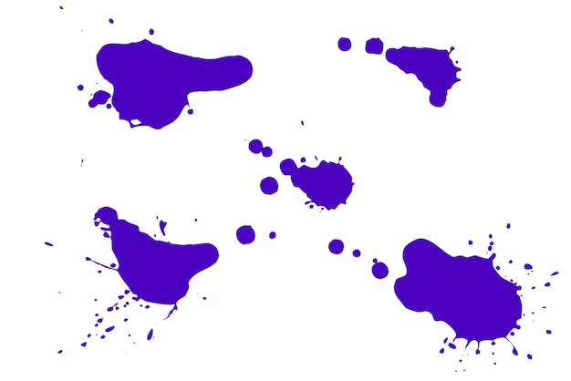 Blue blot on a white background Spots of ink on a piece of paper