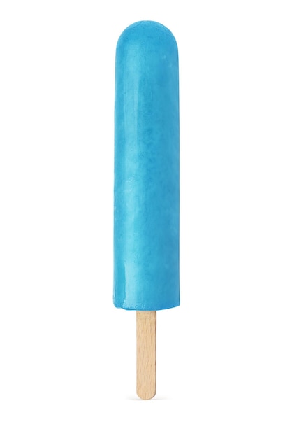 Photo blue blueberry ice cream popsicle isolated on white background