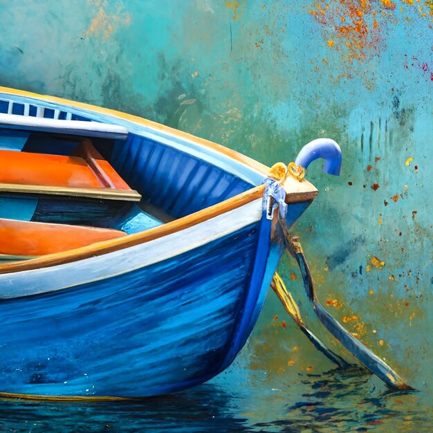 Photo a blue boat ai_generated