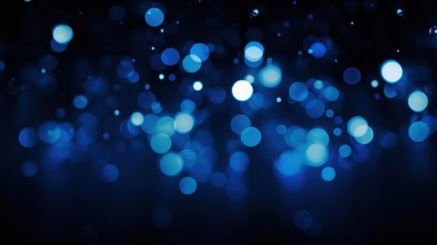 Blue bokeh black background