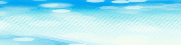 Blue bokeh horizontal background Empty panorama widescreen backdrop illustration with copy space