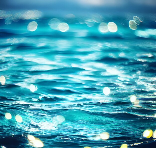 blue bokeh water photography