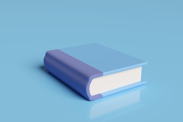 Foto libro blu nel design di rendering 3d.