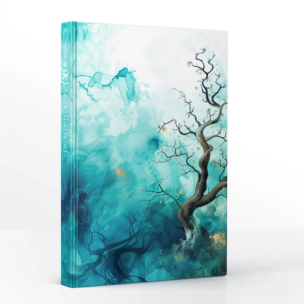a blue book with a tree on the cover