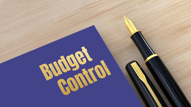 A blue book with the word budget control on it