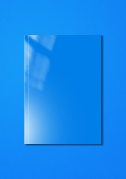 Blue booklet cover isolated on blue