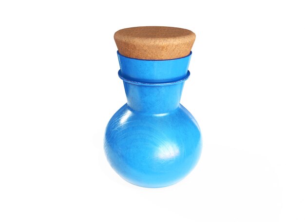 Фото Синяя бутылка, изолированные на белом фоне