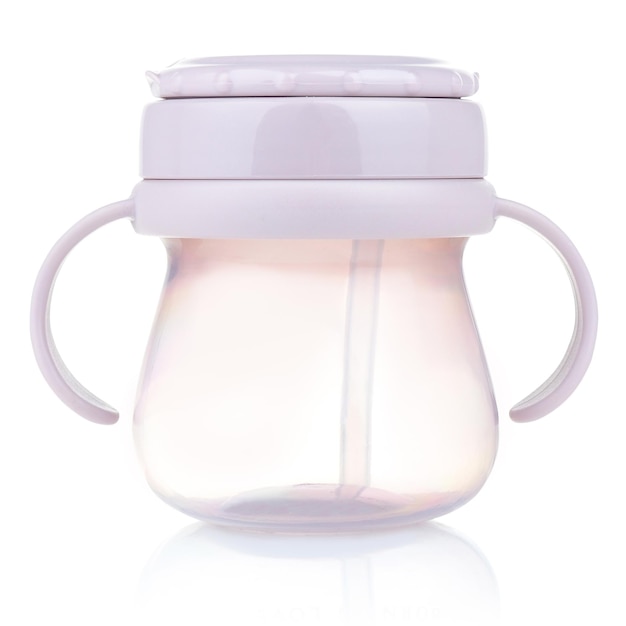 A blue bottle for a newborn baby. Drinking bottle on a white background