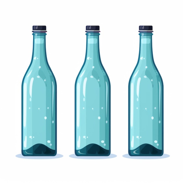 Photo blue bottles vector illustration flat design with social commentary