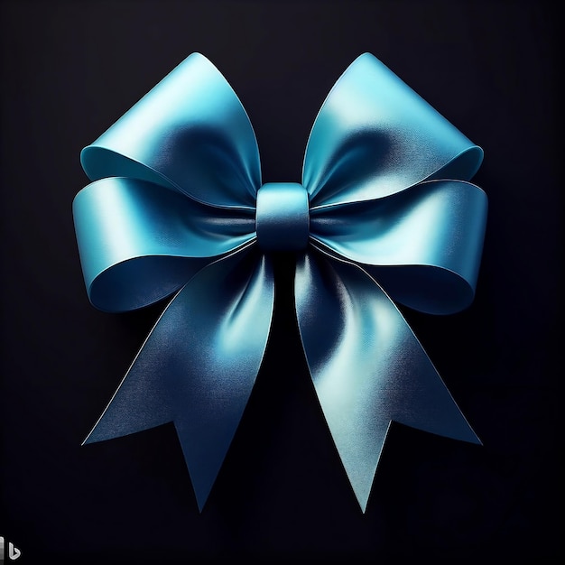 a blue bow on a dark background