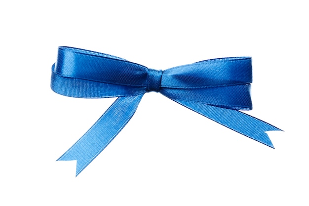 Blue bow isolated on white background. Insulation.