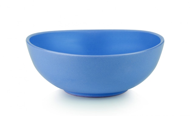 Blue bowl isolated on white