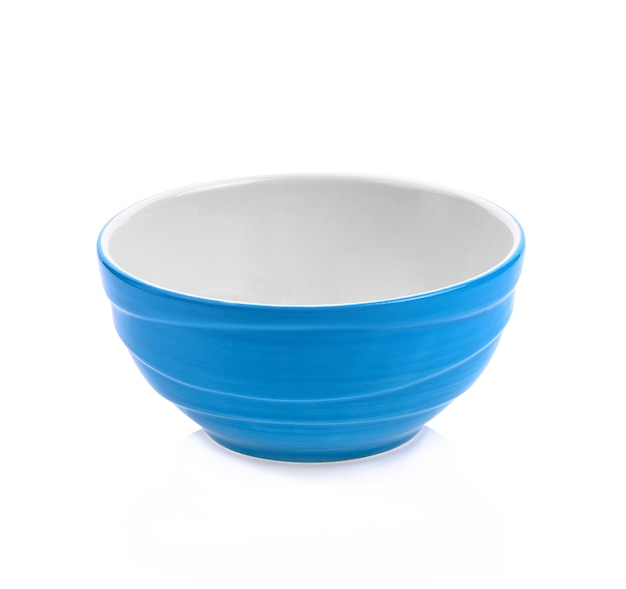 Blue bowl on white background