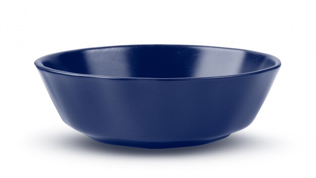 Blue bowl on white