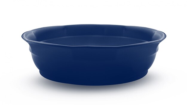 Blue bowl on white