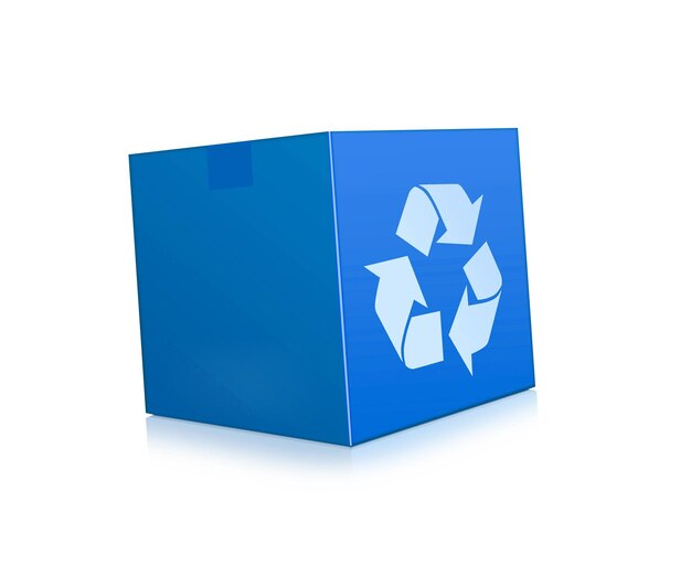 Photo blue box represents recycling