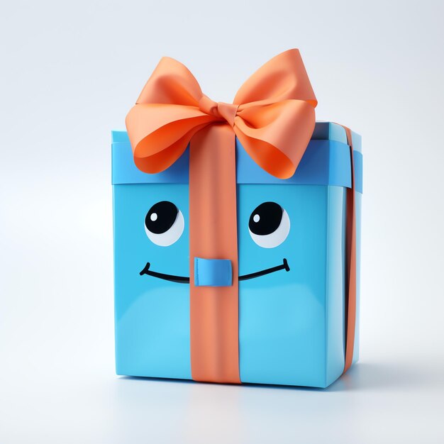 Photo a blue box with a bow