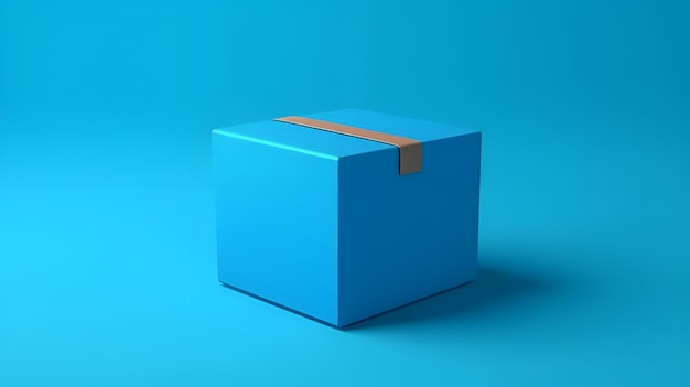 Blue box with a brown band on the top