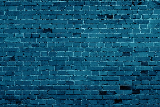 Blue brick building wall