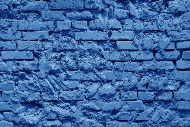 Blue brick building wall
