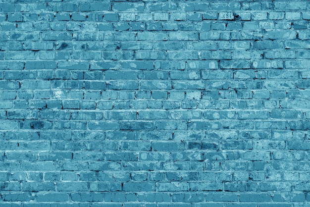 Blue brick building wall