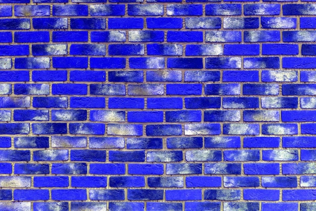 Blue brick wall Background of modern interior design