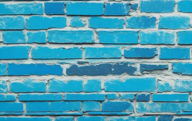 「青いレンガ」と書かれたレンガ模様の青いレンガの壁