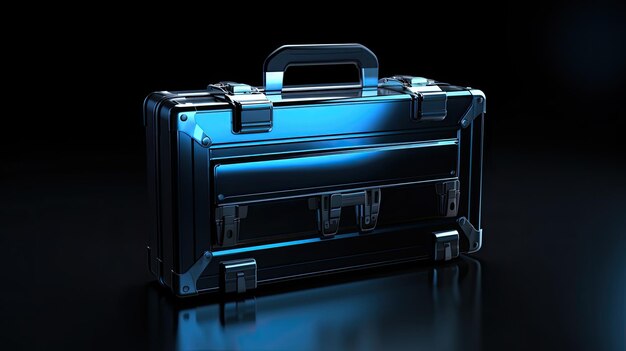 Photo a blue briefcase with the word 