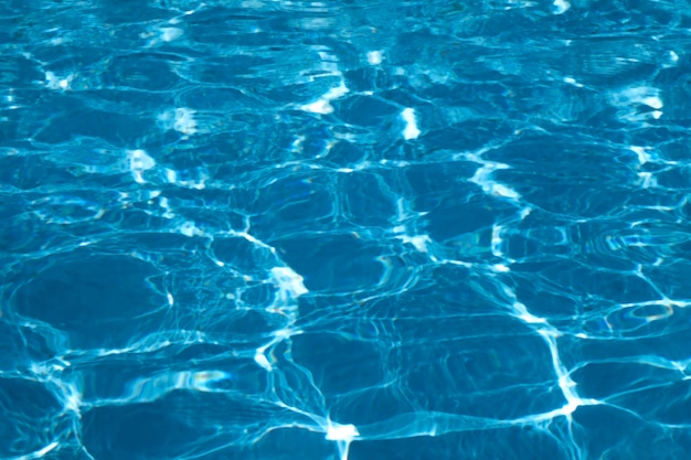 Blue and bright ripple water surface in swimming pool