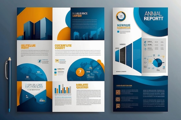 사진 블루 브로셔 레이아웃 디자인 템플릿 연간 보고서 플라이어 리플 커버 프레젠테이션 현대적 배경