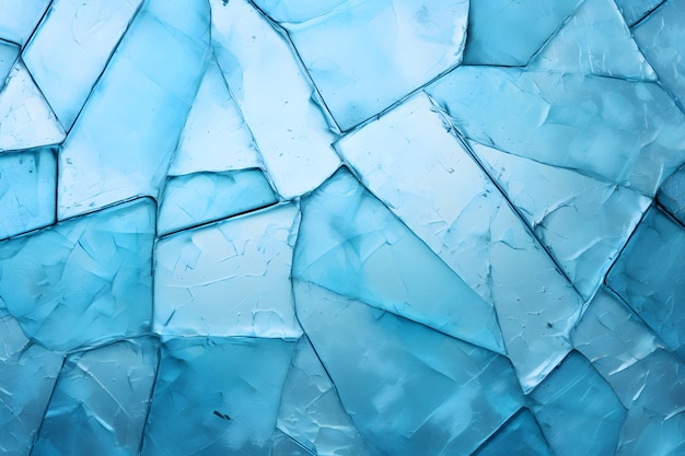 Blue broken glass texture background