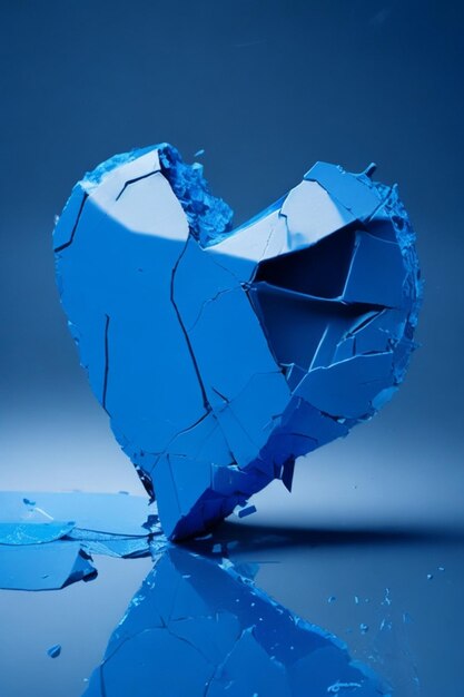 A blue broken heart